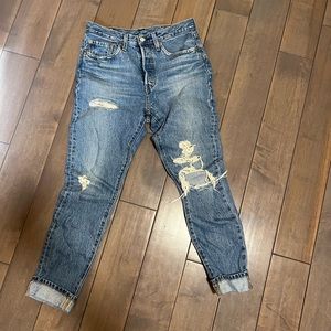 Levi’s distressed straight leg jeans